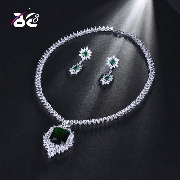 

be 8 new fashion necklace and earring jewelry set square design for women fashion jewelry party gift bijoux femme s193, Silver