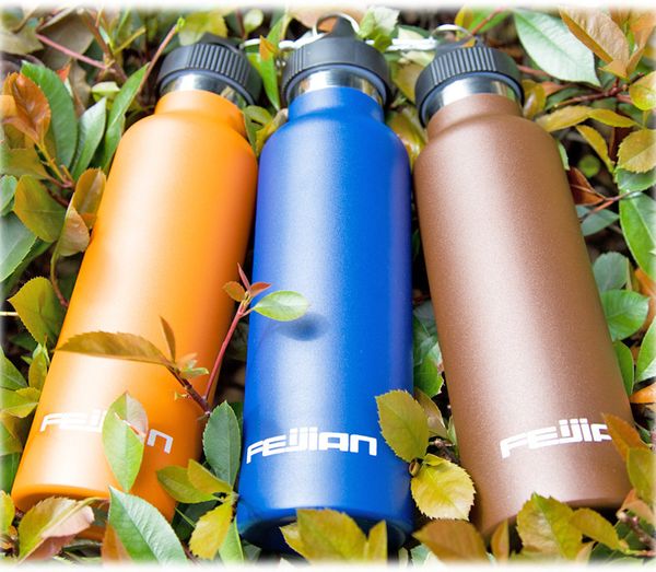

600ml outdoor exercise bottles cycling sports hiking stainless steel water bottle cup 4 colors keep warm cups
