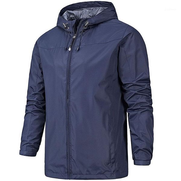 

men sports windbreaker jacket spring/autumn waterproof hooded lightweigh outerwear male camping climbing coat cyf1101 outdoor jackets&hoodie, Blue;black