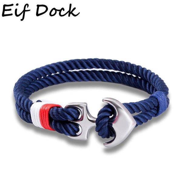 

eif dock silver color anchor bracelet men women titanium steel rope chain bracelet sporty bracelet for men women party qyloqz