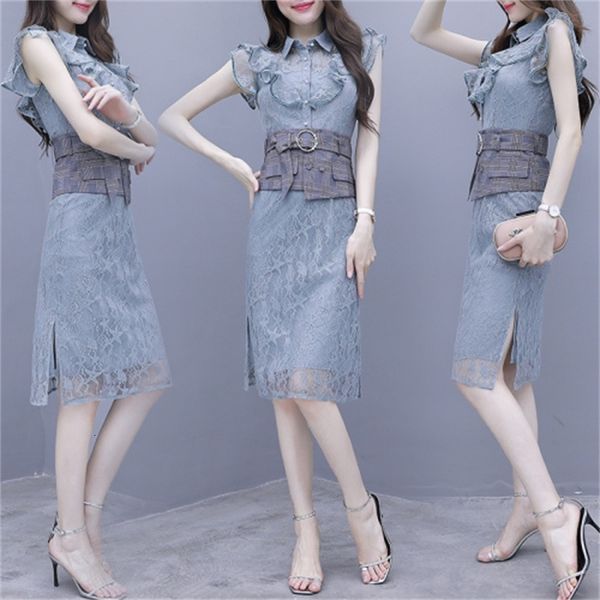 

dressed lace for contrast women as korean petal ladies in luxury women's dresses of fiesta 5ufa, Black;gray