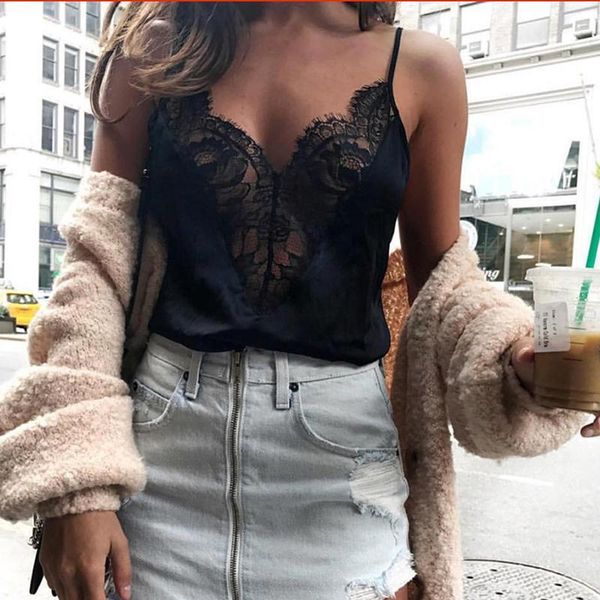 

women sleeveless open back sling camisole v-neck vest slim tank 20191, White