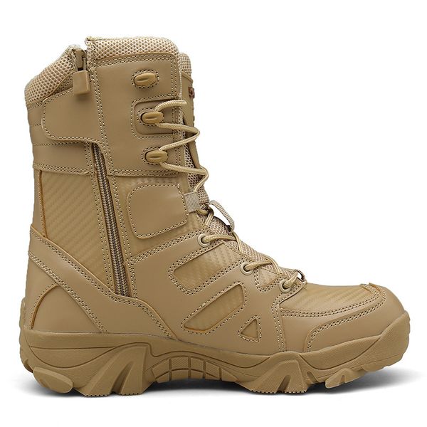 

vancat мужчины высокого качества марка military кожаные сапоги спецназ tactical desert combat boots мужская открытый обувь ботильоны 201020, Black