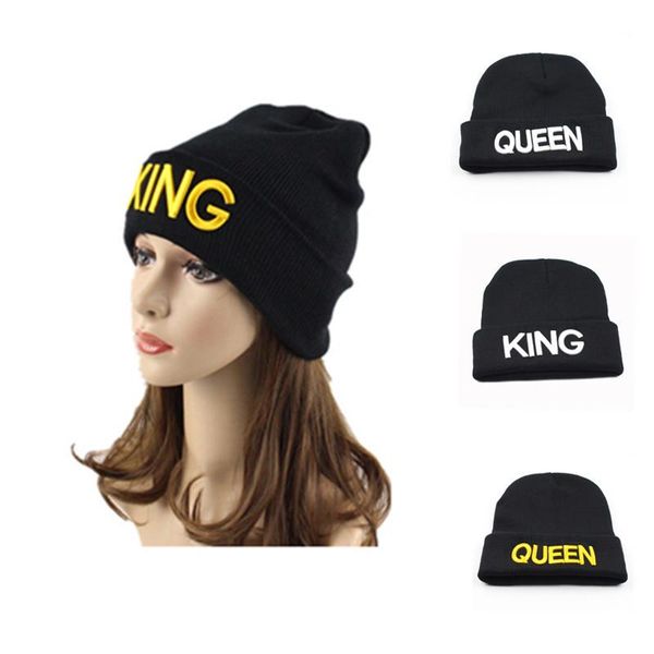 

allkpoper beanie 2020 warm women winter cap hats & caps men king queen beanie winter hats cap knitted hip hop hat couple gorro, Blue;gray