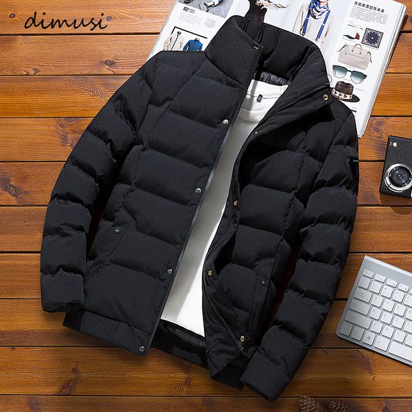 

winter men's jacket fashion men cotton warm padded coats casual outwear slim fit thermal sportwear jackets mens clothing, Black
