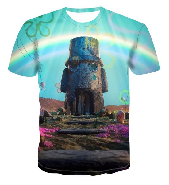 

popular astronaut landscape creative design and summer color cool versatile 3d print shirts anime horror kawaii men clothing