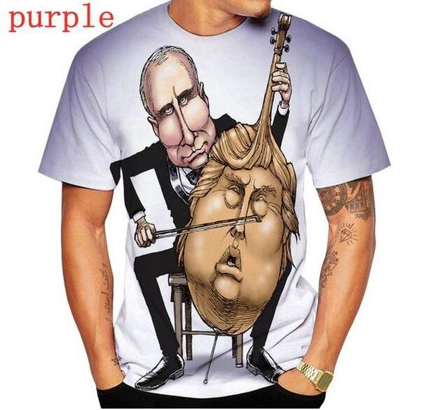 

new funny 3d t-shirt putin donald trump full print size s - 5xl, White;black