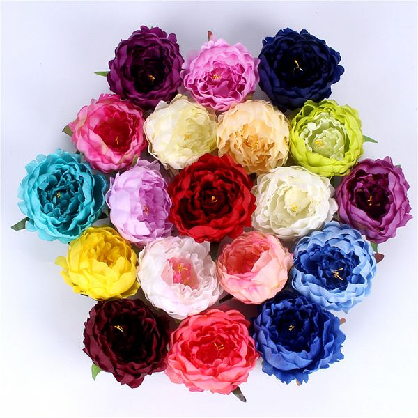 DIY künstliche Pfingstrosen-Blütenköpfe aus Seide, dekorative Blume, DIY Straße, LED-Hochzeitsblumenstrauß, Hotel-Hintergrund, Wanddekoration, 25 Stück