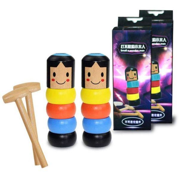

funny wooden unbreakable man girl doll automatic assemble magic trick deskdevelopmental kids toy stage magic props kid gift