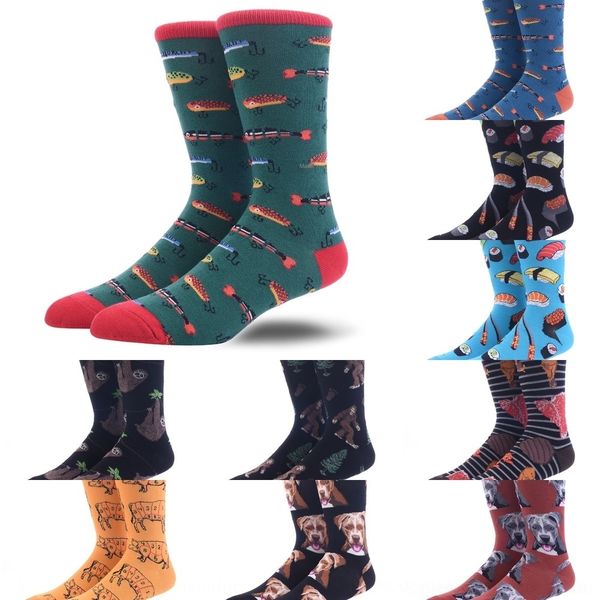 

3znra happy b3dec men's in hose and sushi personality men's socks hose socks happy, Black