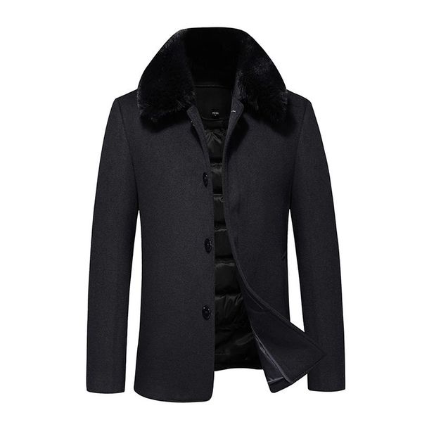 

justar men's winter new short wool coat down jacket fashion casual coat, Black