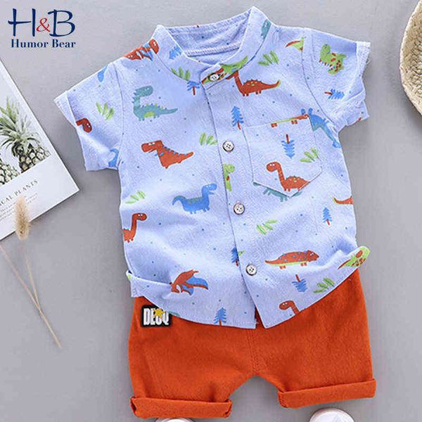 Humor Bear 2022 New Boy Verão Conjuntos de Roupas Moda Casual Animal Cute Camisa + Shorts 2 Pcs Sets Boys Baby Kids Children Roupas G220310