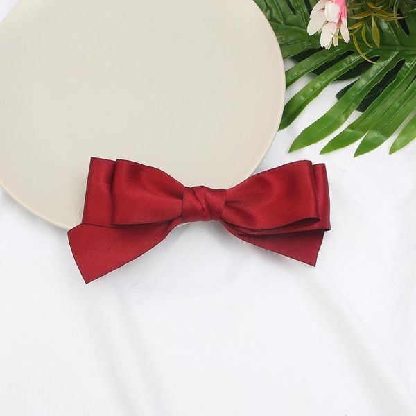 

1pc ribbon hair bows fashion kids hair clip bowknot hairpin children hairgrips barrettes baby girls hair styling acc qylzgj, Black;brown