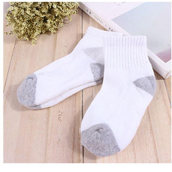 

terry cotton children's middle tube solid color socks absorb sweat ventilate and prevent friction suitable for 0-6-year- bbynhm, Black