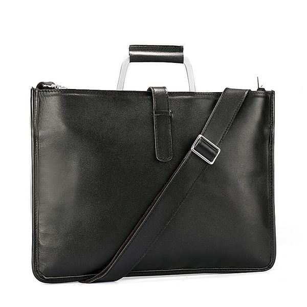 

hbp zipper briefcase genuine messenger office bags for men crazy horse leather lapbag 13 inch maletines hombre q0114, Black;red