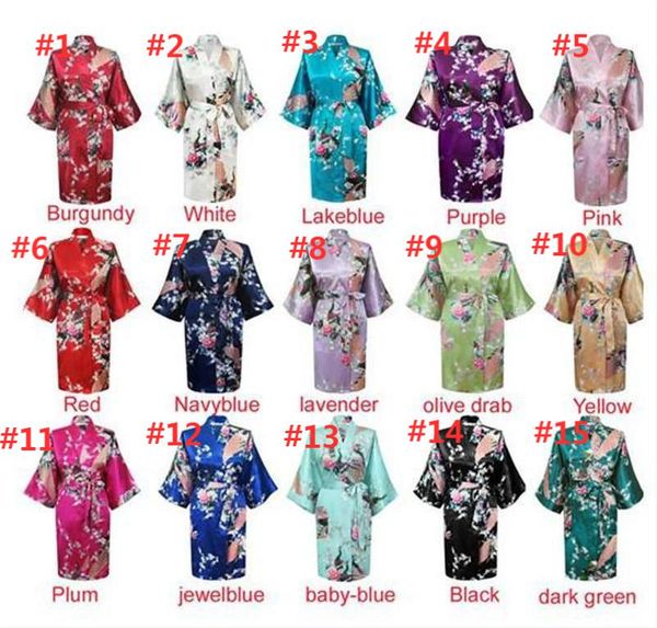 

womens solid royan silk robe ladies satin pajama lingerie sleepwear kimono bath gown pjs nightgown 15 colors
