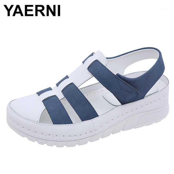 

yaerninew designers sport sandals wedge hollow out women sandals outdoor cool platform shoes woman beach summer shoes ladies1, Black