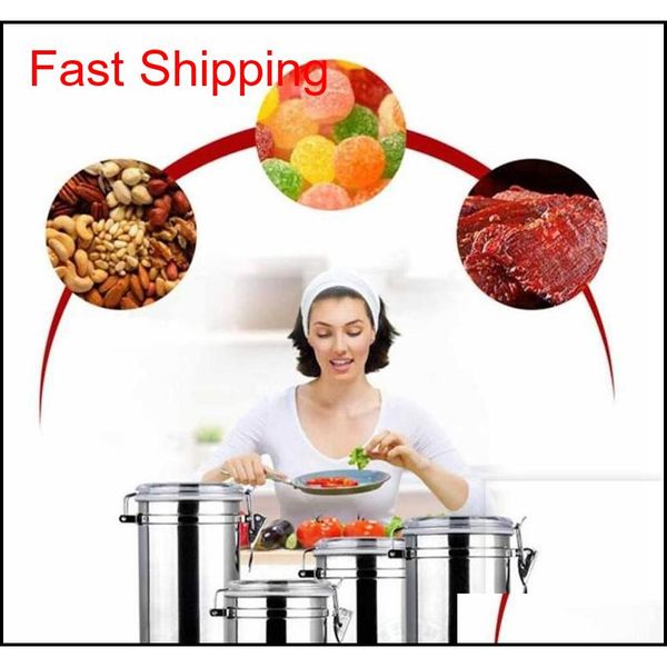 

stainless steel sealed canister coffee flour sugar container holder cans pots storage bottles jar tran qylcug bwkf