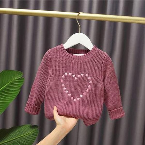 

осенние дети детские свитера милая любовь детская девушка свитера хлопчатобумажные вязаные топы dt209 осень детей bbygjl дома, Blue