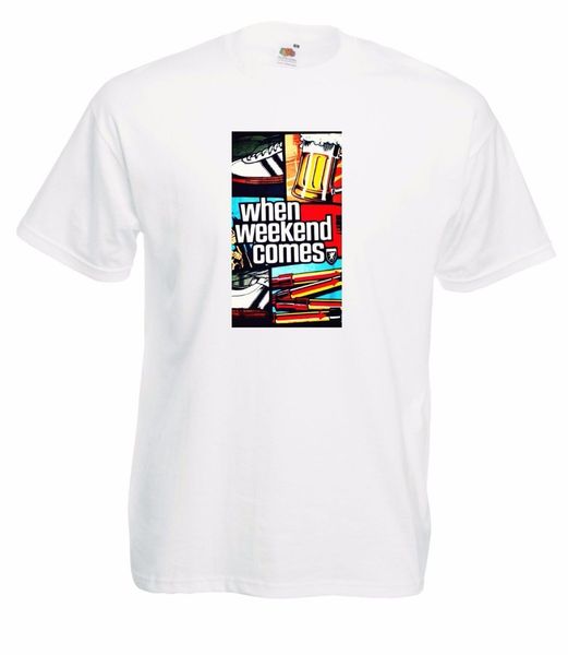 

новое высокое качество tee shirt t-shirt рубашка, когда выходные приходит ультрас стиль летняя футболка с капюшоном спорта hoodie