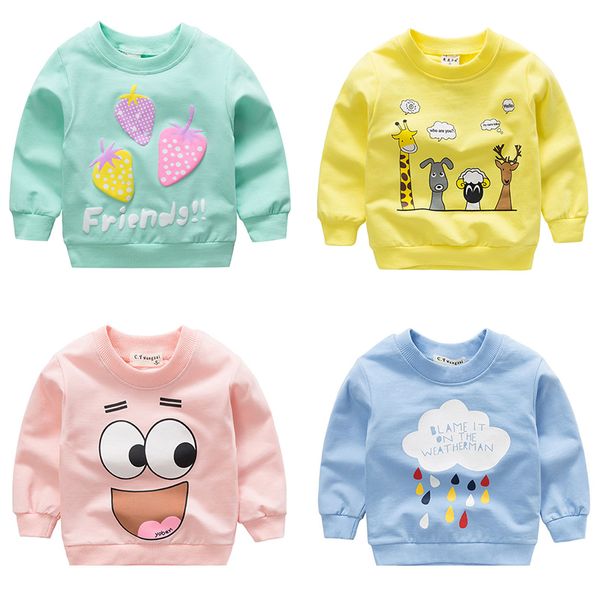 

baby girls toddler sweatshirts 2020 spring autumn children long sleeves pullovers kids outerwear clothes for 6m-4 years old lj200824, Blue
