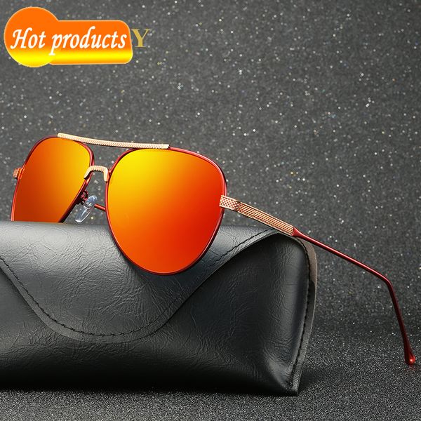 

2021 the new yellow lens frame uv400 female mirror 3 blue/black/orange sunglasses, White;black