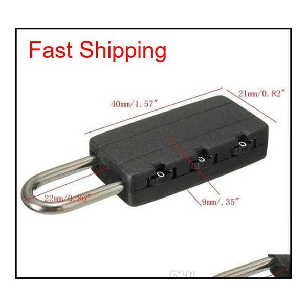 

black security combination locks travel luggage bag padlock gym l qylmml new_dhbest