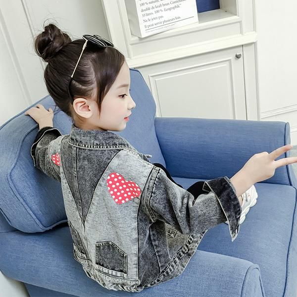 

jackets girl denim jacket children's top, Blue;gray