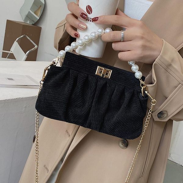 

2021 beaded designer pu leather crossbody bags 2021 winter chain trending shoulder bag luxury small handbags and purses