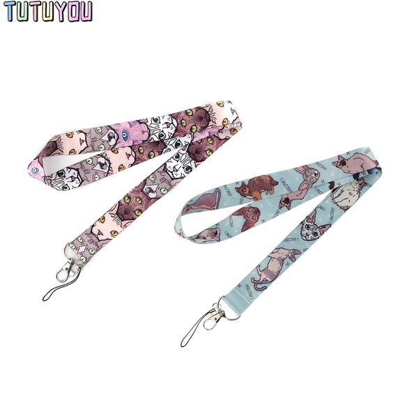 

pc1751 cat creative badge id lanyards mobile phone rope key lanyard neck straps accessories
