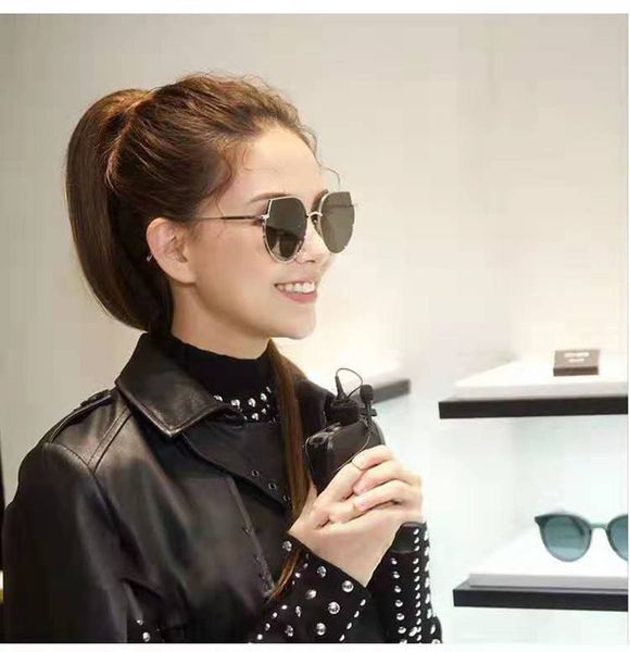 

star same fashion for men and women irregular cat's eye sunglasses, White;black