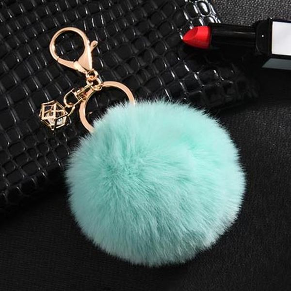 

23 цветов горячая продажа аксессуар пушистый искусственный rabbit fur ball key chain помпоны брелок женщины автомобилей сумка брелок ювелирн