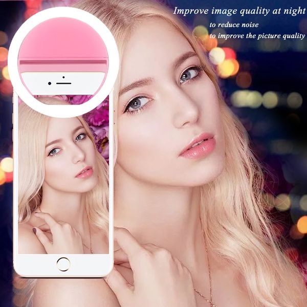 

led ring flash mobile phone selfie night clip light camera pgraphy video spotlight lens