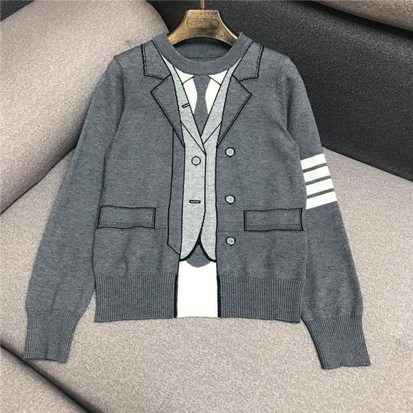 

ewq] 2020 autumn new preppy style long sleeved o neck pullover knit abstract fake two piece ladies sweater ql364, White;black