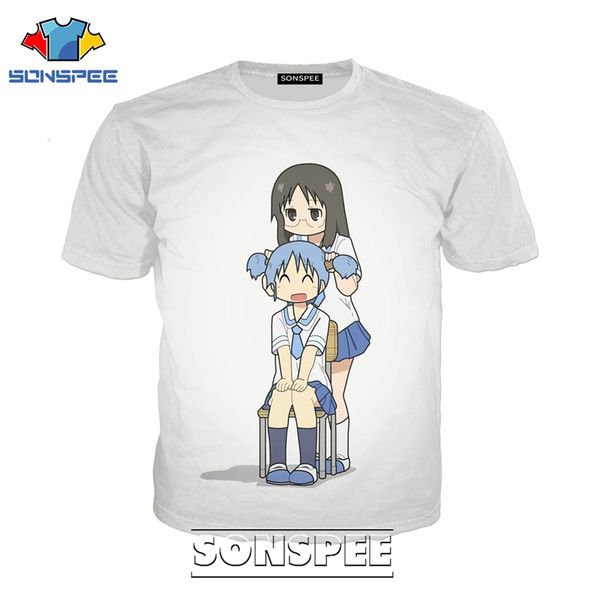 

anime nichijou cute girl printed 3d print shirts hippie comics harajuku men clothing
