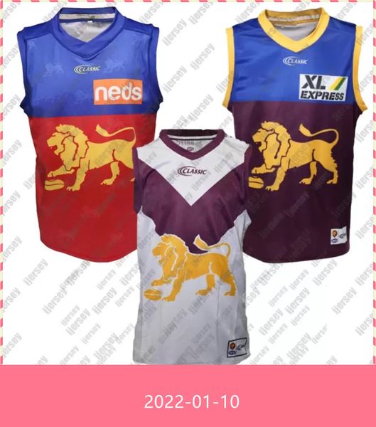 

2021 brisbane lions club home rugby jerseys afl jersey singlet league shirt vest s-3xl, Black;gray