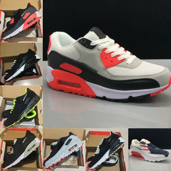 

2021 new airs cushion 90 running shoes men women black white 90s classic airs designers trainer outdoor sports shoe e66