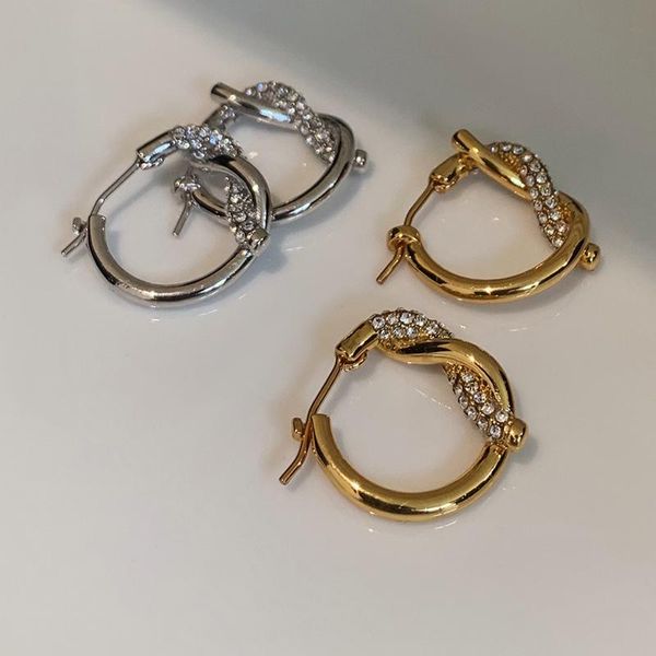 

stud fashionable texture interweaved with twist and earrings, Golden;silver