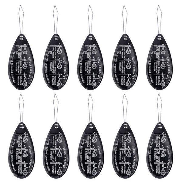 

sewing notions & tools 10 pcs/lots aluminum automatic needle threade recognition device hand accessories helpful easy use tool, Black