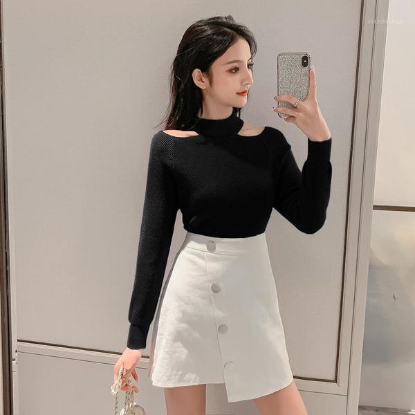 

fa883 2019 new autumn winter women fashion casual warm nice sweater women sweaters1, White;black