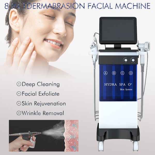 MACCHINA DI DERMABRASIONE HYDRA 8 in 1 con dispositivo di cura del viso PDT per microdermoabrasione a getto di ossigeno ad ultrasuoni