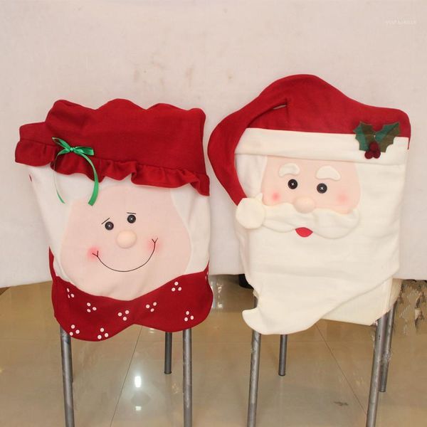 

christmas decorations 1 pair chair covers mr and mrs santa claus year xmas ornaments home decor hats merry sale1