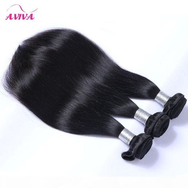 

brazilian straight virgin hair weave bundles 3 4pcs lot unprocessed brazillian remy human hair extensions natural black color can be dyed