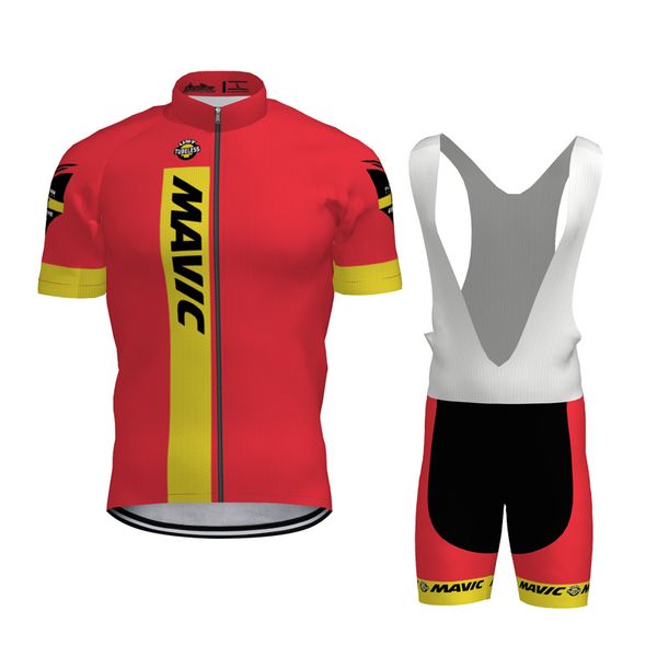 

2020 команда mavic задействуя джерси комплекты quick dry mens одежда велосипед лето дышащий короткие рукава горный велосипед рубашка биб шор, Gray