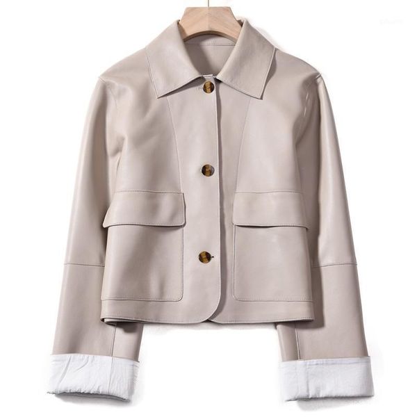 

maomaofur 2020 spring autumn real leather jackets women 100% natural leather coat design sheepskin outerwear1, Black