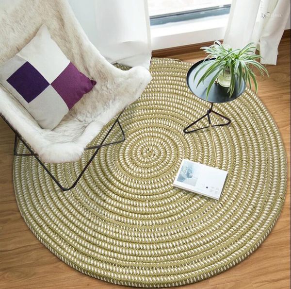 

carpets thicken woven round computer cushion for living room bedroom rug study tatami carpet household mat home decoration1