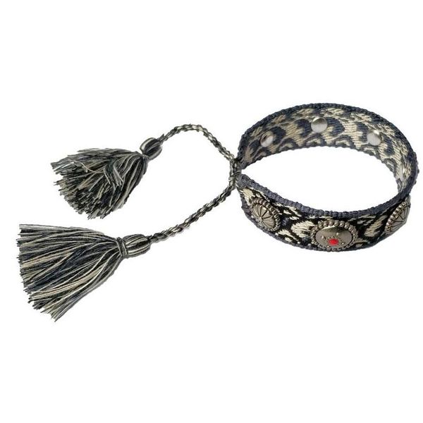 

brand d fashion for women man cotton letter woven bracelet bangle tassel lace-up embroidery blue string with box shipping odm 2ob1m, Black