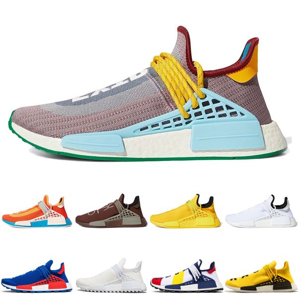 

2021 дополнительный глаз hu pharrell williams human race кроссовки яркий желтый жирный оранжевый шоколад mens тренеров спорт на открытом воз