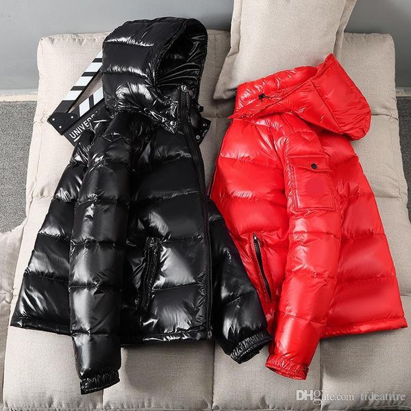 

black bright down jacket men and women short new trendy brand winter plush thick coat