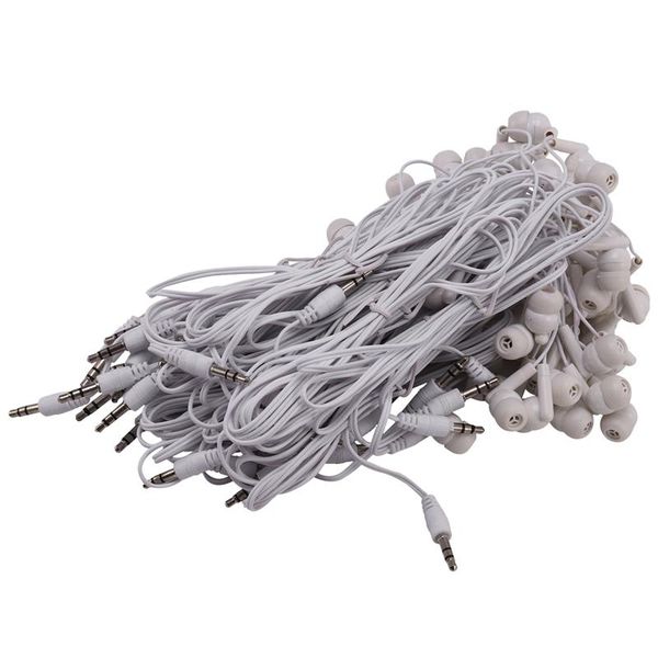 

earbuds headphones earphones 30 pack white color for schools, libraries, s